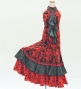 Kids Flamenco Velvet Dress with Frills/ Dot / JFDp-11