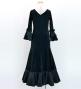 Kids Flamenco Flare Velvet Dress with Frills / Black / JFDp-1