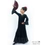 Kids Flamenco Flare Velvet Dress with Frills / Black / JFDp-1