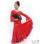 Kids Flamenco Flare Velvet Dress with Frills / Dark Red2 / JFDp-2