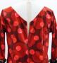 Kids Flamenco Flare Velvet Dress with Frills / Dots / Red & Black / JFDp-3
