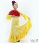 Kids Flamenco Flare Velvet Dress with Frills / Flower / yellow / JFDp-5
