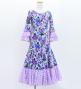 Kids Flamenco Flare Velvet Dress with Frills / Rose / Lavender / JFDp-6