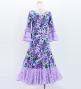 Kids Flamenco Flare Velvet Dress with Frills / Rose / Lavender / JFDp-6
