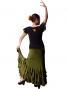 Flamenco T-shirt / Frilled Sleeve with Rose embroidery / GKD8gb