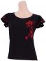 Flamenco T-shirt / Frilled Sleeve with Rose embroidery / GKD8rb