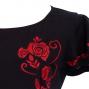 Flamenco T-shirt / Frilled Sleeve with Rose embroidery / GKD8rb