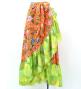 Flamenco Wrap Skirt with Frills / Flowers & Dots / Orange & Yellow Green / FMS-11