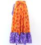Flamenco Wrap Skirt with Frills / Rose & Paisley / Orange & Purple / FMS-12