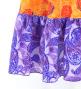 Flamenco Wrap Skirt with Frills / Rose & Paisley / Orange & Purple / FMS-12