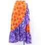 Flamenco Wrap Skirt with Frills / Rose & Paisley / Orange & Purple / FMS-12