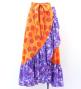 Flamenco Wrap Skirt with Frills / Rose & Paisley / Orange & Purple / FMS-12