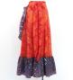 Flamenco Wrap Skirt with Frills / Roses & Arabesque / Red / FMS-14