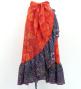 Flamenco Wrap Skirt with Frills / Roses & Arabesque / Red / FMS-14
