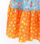 Flamenco Wrap Skirt with Frills / Roses & Dots / Light Blue & Orange / FMS-15