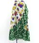 Flamenco Wrap Skirt with Frills / Roses & Dots / Beige & Green / FMS-16