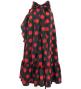 Flamenco Wrap Skirt with Frills / Polka Dots / Black & Red / FMS-1