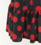 Flamenco Wrap Skirt with Frills / Polka Dots / Black & Red / FMS-1