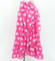 Flamenco Wrap Skirt with Frills / Polka Dots / Cherry Pink & White / FMS-2