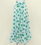 Flamenco Wrap Skirt with Frills / Polka Dots / White & Turquoise Blue / FMS-4