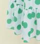 Flamenco Wrap Skirt with Frills / Polka Dots / White & Turquoise Blue / FMS-4