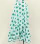 Flamenco Wrap Skirt with Frills / Polka Dots / White & Turquoise Blue / FMS-4