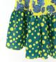 Flamenco Wrap Skirt with Frills / Roses & Dots / Dark Yellow & Turquoise Blue / FMS-5