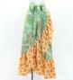 Flamenco Wrap Skirt with Frills / Roses & Dots / Green & Orange / FMS-6
