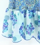 Kids Flamenco Wrap Skirt with Frills / Arabesque & Flowers / Blue / JFMSp-4