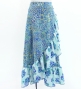 Kids Flamenco Wrap Skirt with Frills / Arabesque & Flowers / Blue / JFMSp-4