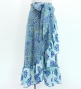 Kids Flamenco Wrap Skirt with Frills / Arabesque & Flowers / Blue / JFMSp-4