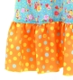 Kids Flamenco Wrap Skirt with Frills / Roses & Carnations & Dots / Light Blue & Orange / JFMSp-6