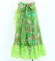 Kids Flamenco Wrap Skirt with Frills / Floral / Green / JFMSp-8