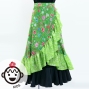 Kids Flamenco Wrap Skirt with Frills / Floral / Green / JFMSp-8