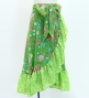 Kids Flamenco Wrap Skirt with Frills / Floral / Green / JFMSp-8