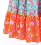 Flamenco Tiered Skirt and Double Frilled Shawl Set / Dots & Roses / Light Blue & Red / FPS-11