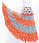 Flamenco Tiered Skirt and Double Frilled Shawl Set / Dots & Roses / Light Blue & Red / FPS-11