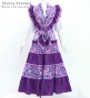 Flamenco Tiered Skirt and Double Frilled Shawl Set / Roses & Dots / Roses & Dots / Purple / FPS-12