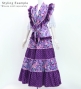Flamenco Tiered Skirt and Double Frilled Shawl Set / Roses & Dots / Roses & Dots / Purple / FPS-12