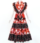 Flamenco Tiered Skirt and Double Frilled Shawl Set / Roses & Dots / Red & Black / FPS-13