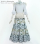 Flamenco Tiered Skirt and Double Frilled Shawl Set / Roses / Beige / FPS-14