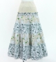 Flamenco Tiered Skirt and Double Frilled Shawl Set / Roses / Beige / FPS-14