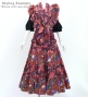 Flamenco Tiered Skirt and Double Frilled Shawl Set / Roses / Wine / FPS-15