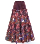 Flamenco Tiered Skirt and Double Frilled Shawl Set / Roses / Wine / FPS-15