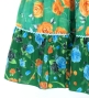 Flamenco Tiered Skirt and Double Frilled Shawl Set / Roses / Turquoise & Green / FPS-16