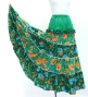 Flamenco Tiered Skirt and Double Frilled Shawl Set / Roses / Turquoise & Green / FPS-16