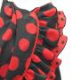 Flamenco Tiered Skirt and Double Frilled Shawl Set / Dots / Black & Red / FPS-1