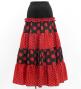 Flamenco Tiered Skirt and Double Frilled Shawl Set / Dots / Black & Red / FPS-1