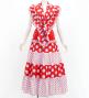 Flamenco Tiered Skirt and Double Frilled Shawl Set / Dots / Red & White / FPS-2