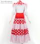 Flamenco Tiered Skirt and Double Frilled Shawl Set / Dots / Red & White / FPS-2